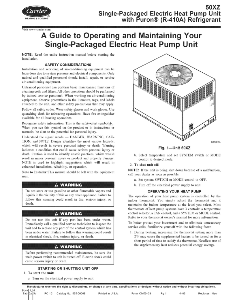 Carrier 50XZ024 manual