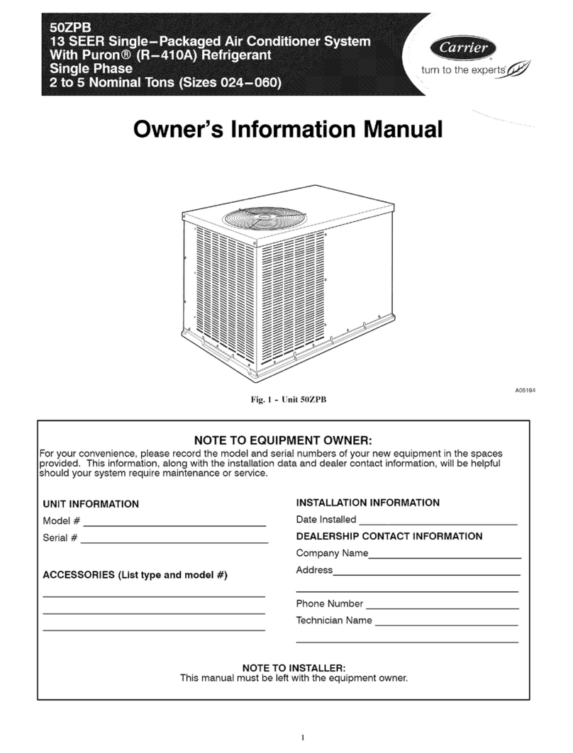 Carrier 50ZPB Owner's information manual