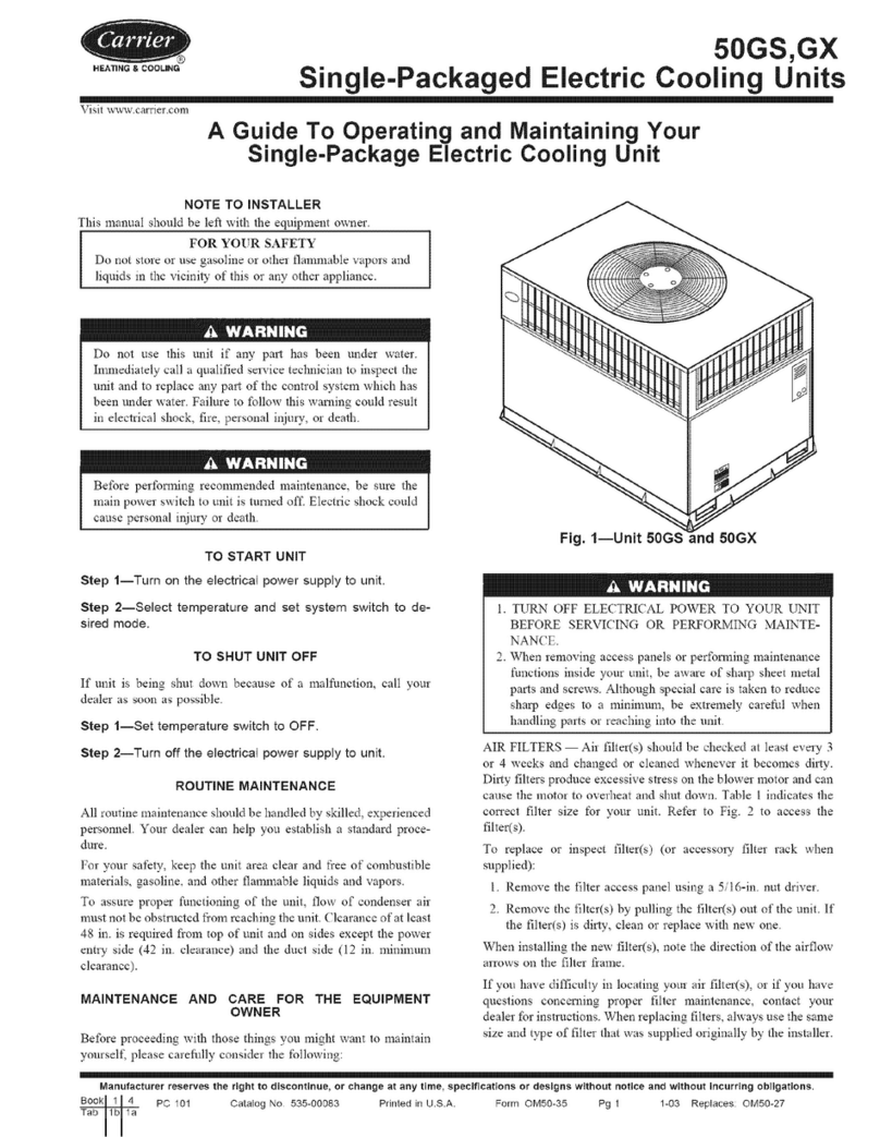 Carrier 50GS018 Guide User manual