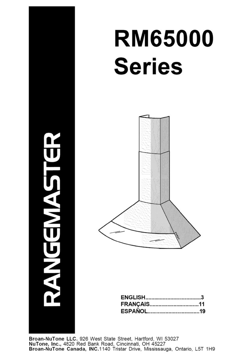Broan RANGEMASTER RM65000 Series owner's manual