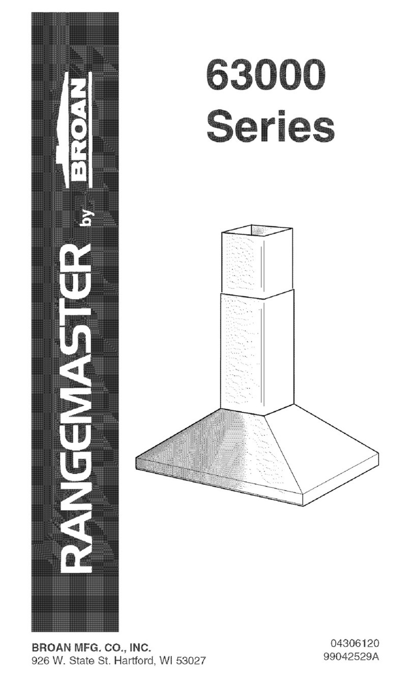 Broan RANGEMASTER 63000 Series User manual