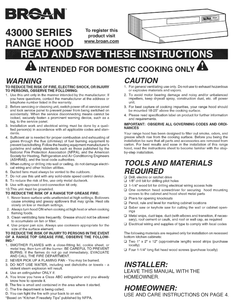 Broan 43000 Series installation instructions