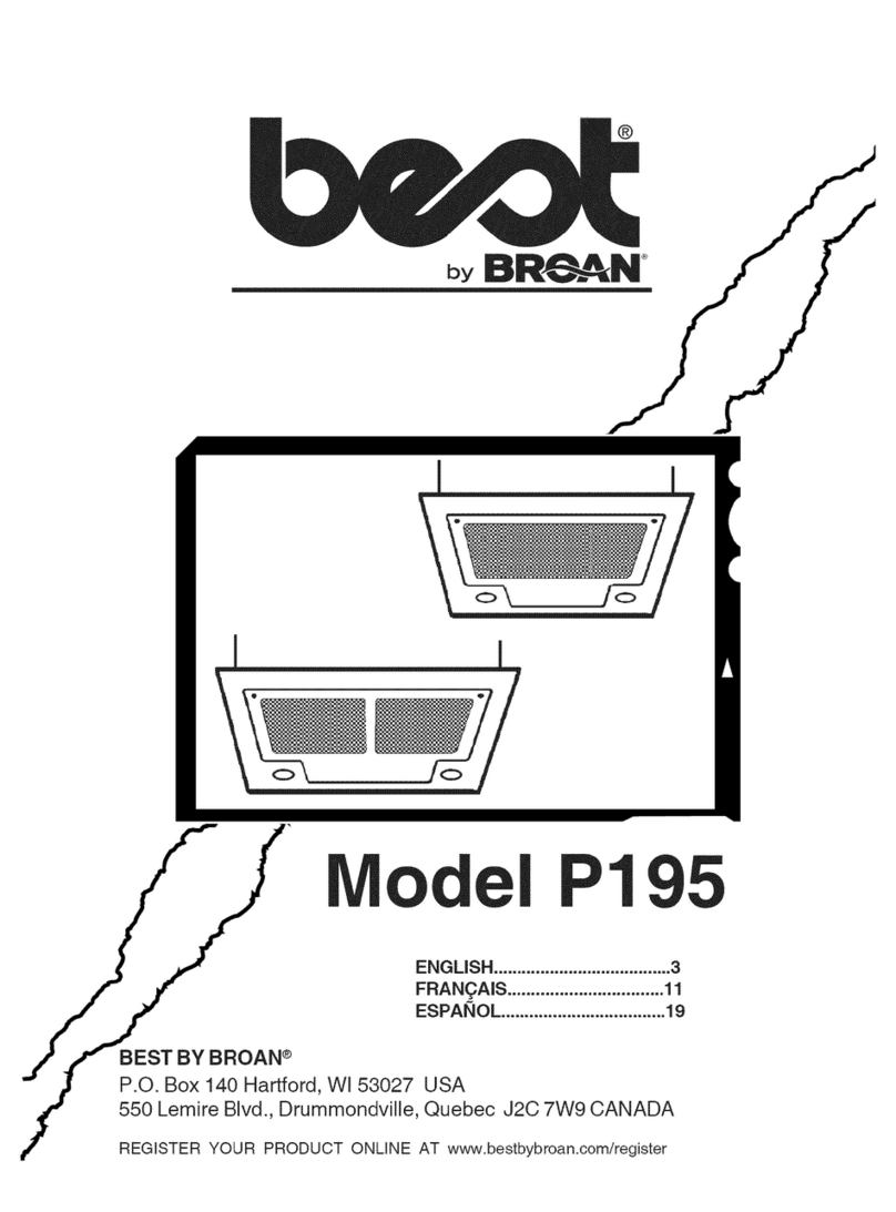 Broan beot P195 User manual