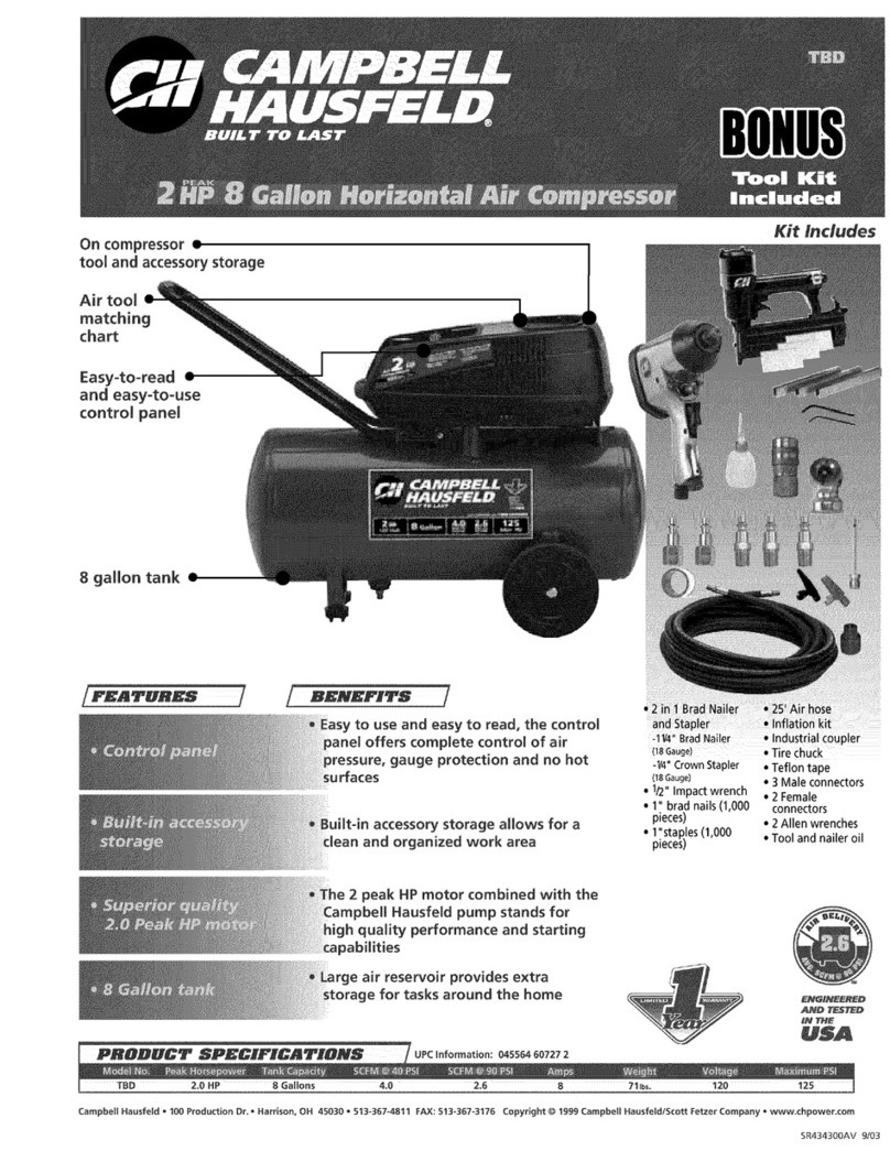 Campbell Hausfeld TBD Series User manual