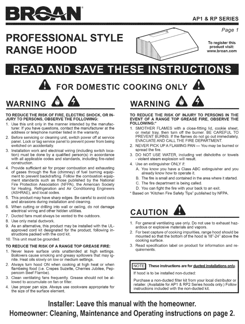 Broan AP1 Series instructions