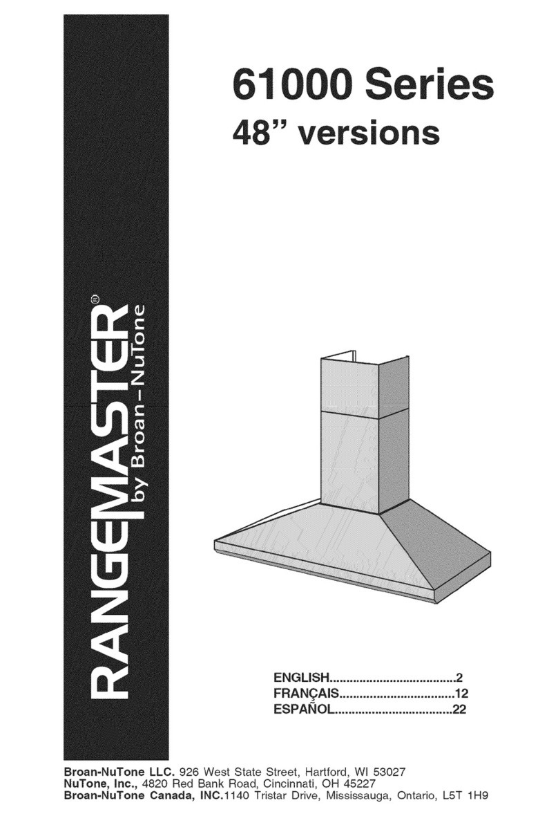 Broan Rangemaster 61000 Series installation instructions