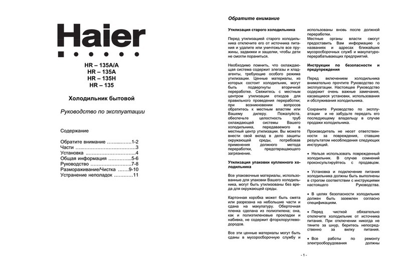 Haier HR-135A/A User manual