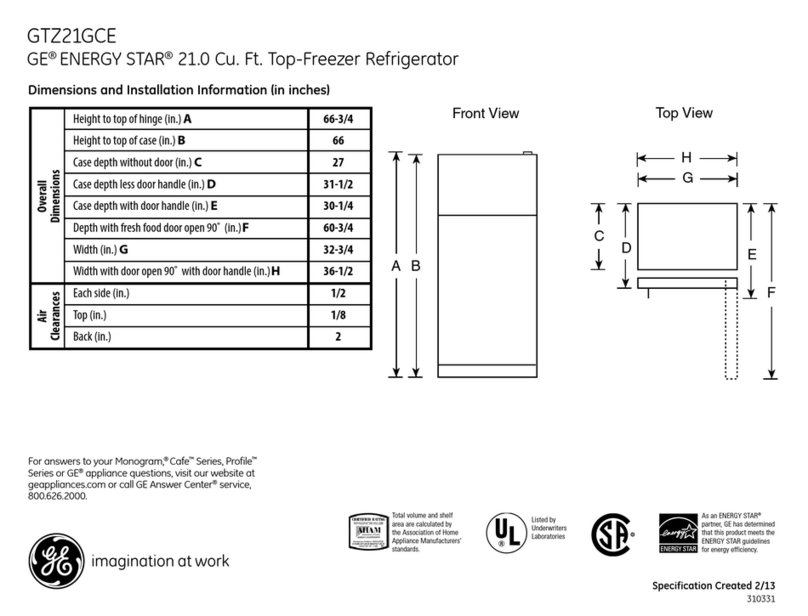 GE GTZ21GCESS User manual