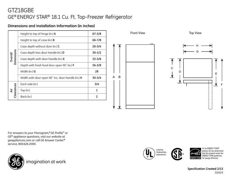 GE GTZ18GBESS User manual