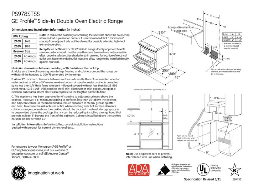 GE PS978STSS Owner's manual