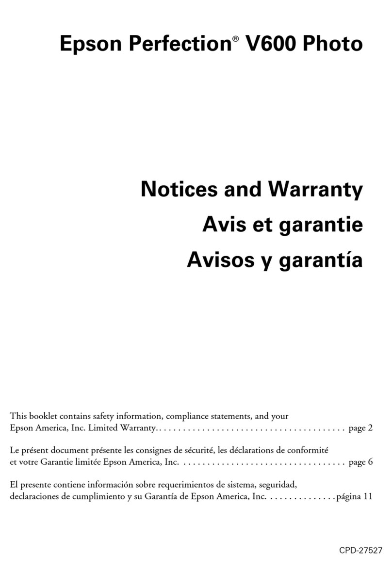Epson Perfection V600 PHOTO Notices and warranty