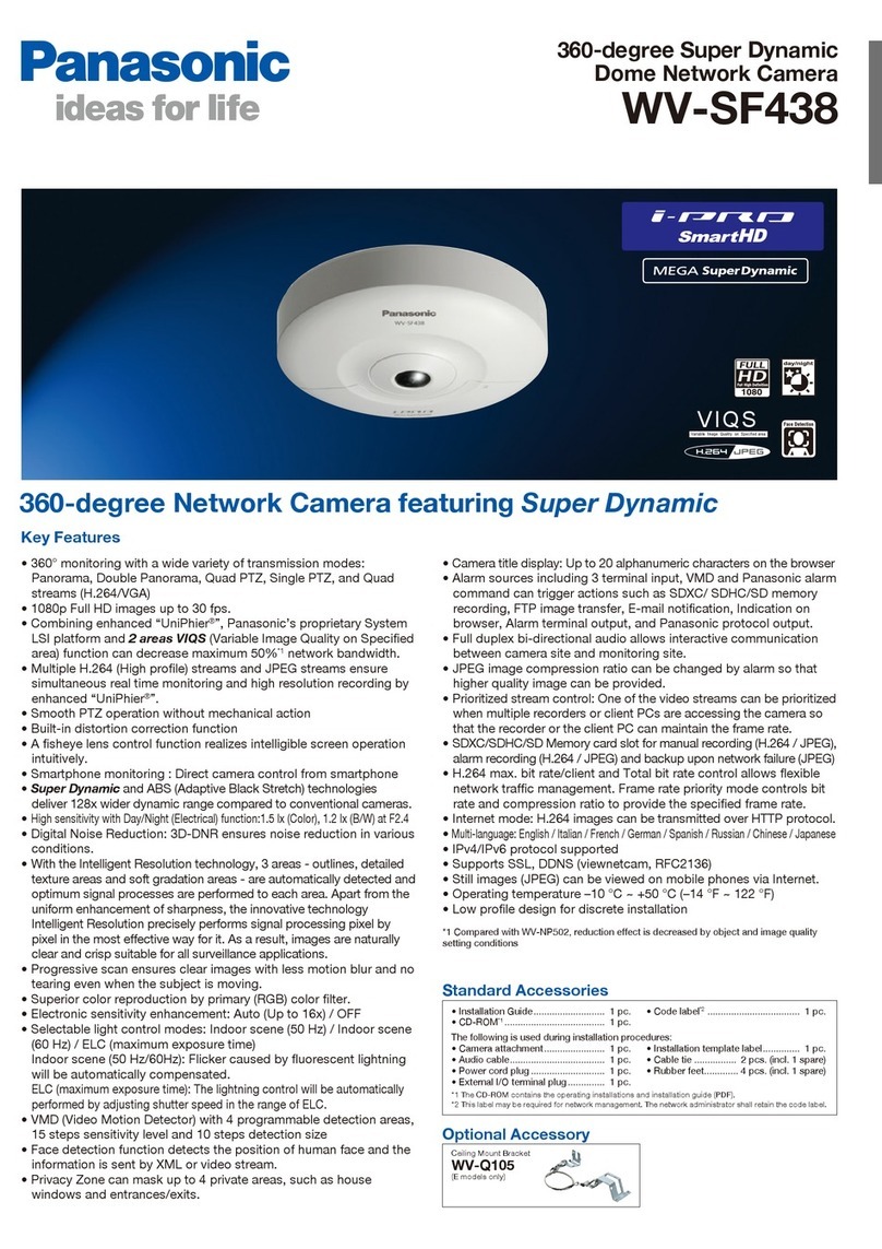 Panasonic WV-SF438 User manual