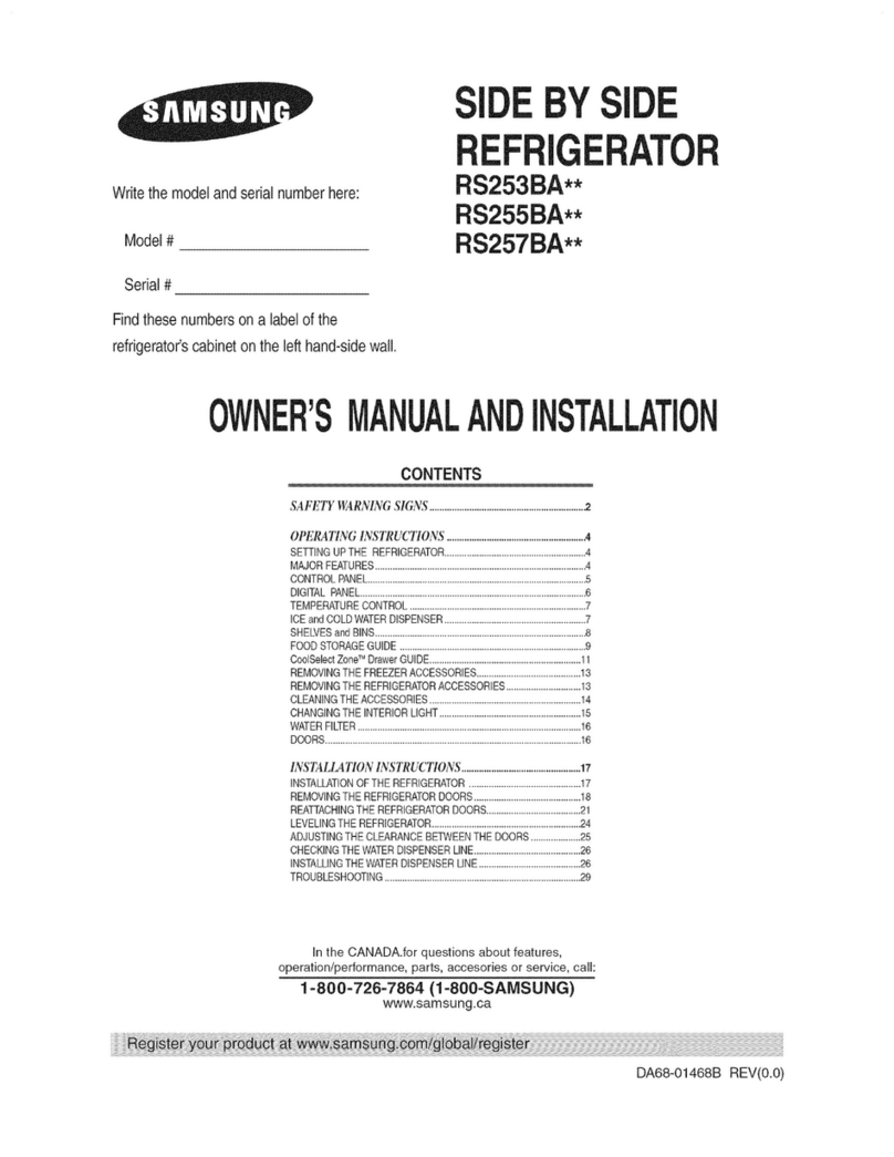 Samsung RS257BASB User manual Samsung RS257BASB User manual