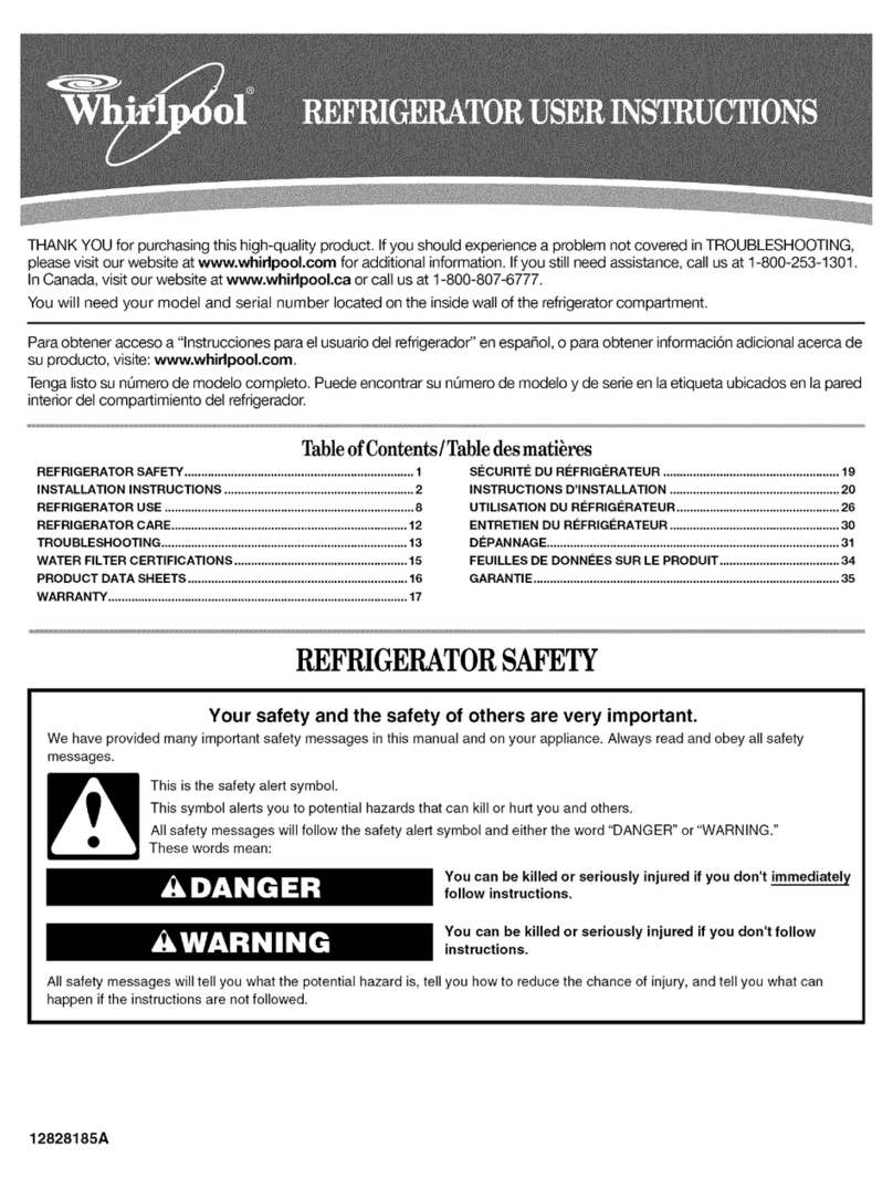 Whirlpool GI5FSAXVY - 24.9 cu. ft. Refrigerator user guide