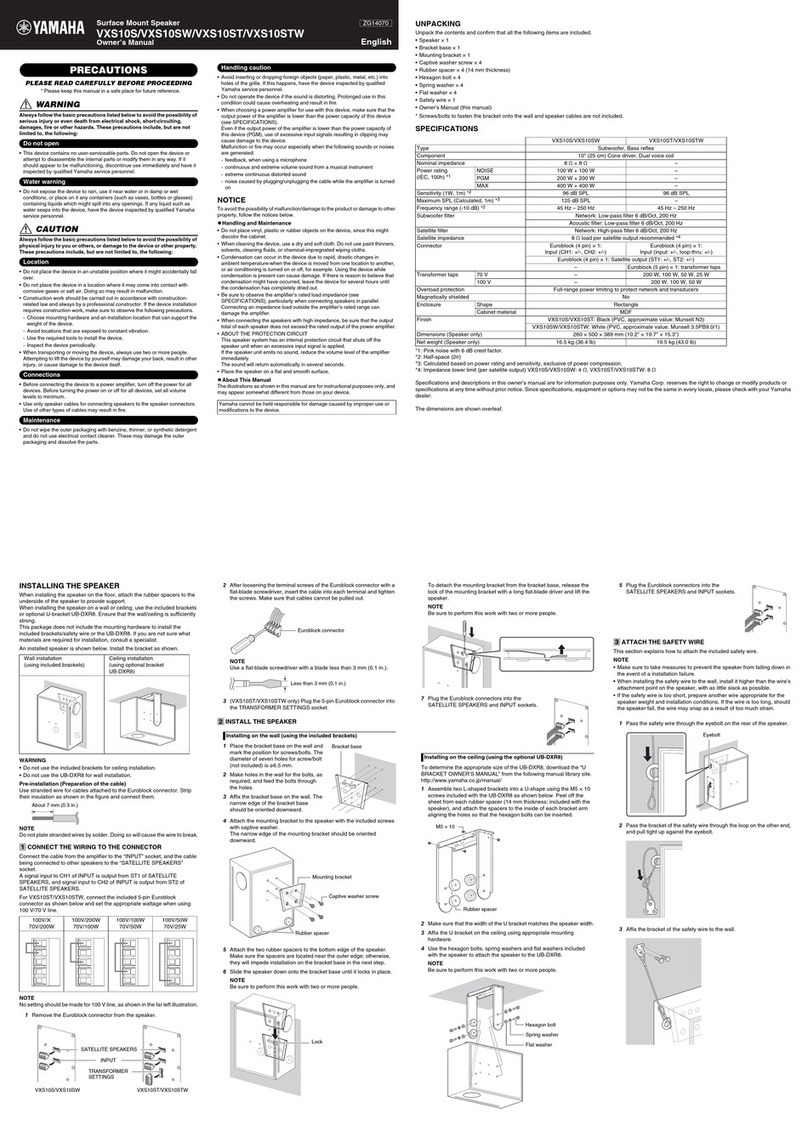 Yamaha VXS10S User manual