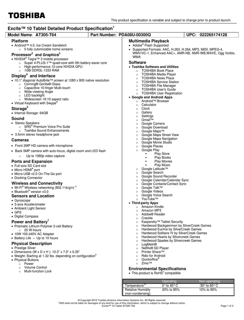 Toshiba AT305-T64 User manual