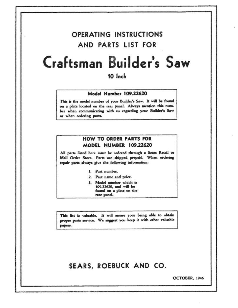 Craftsman 109.22620 User manual