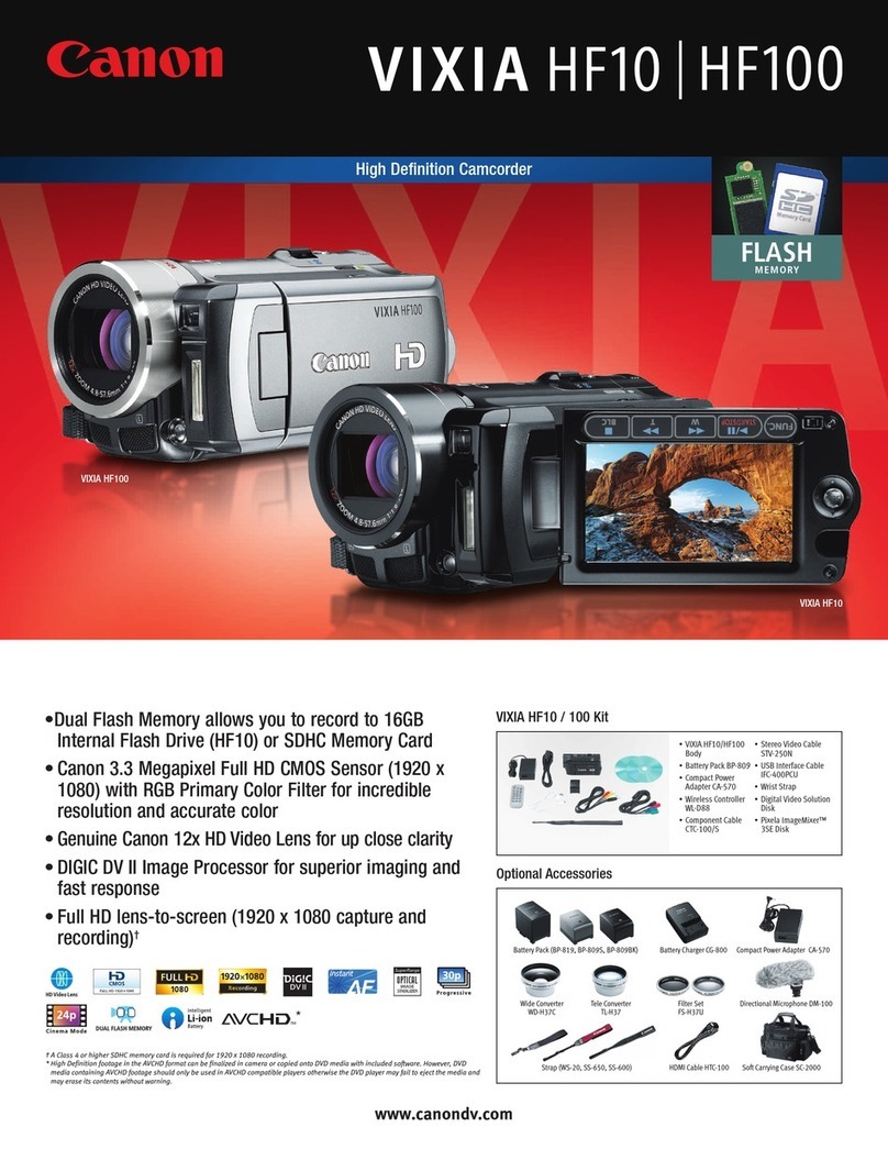 Canon VIXIA HF10 Brochure & specs