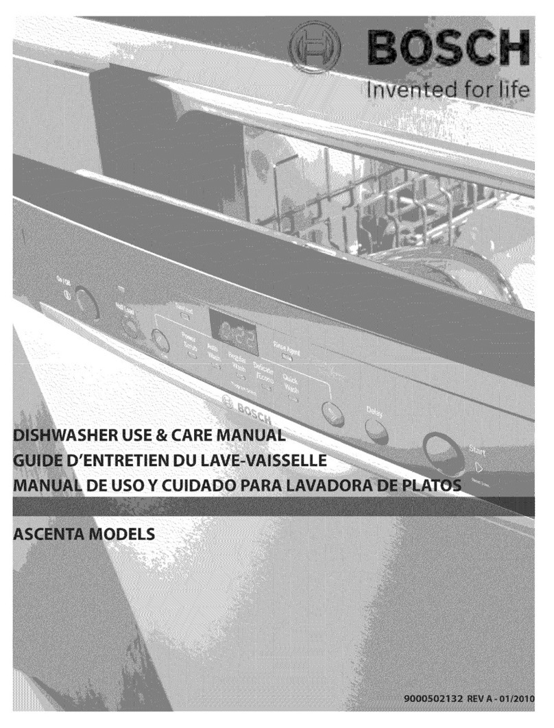 Bosch SHX4AP06UC - 24' Ascenta Series Dishwasher Use & care manual Bosch SHX4AP06UC - 24' Ascenta Series Dishwasher Use & care manual