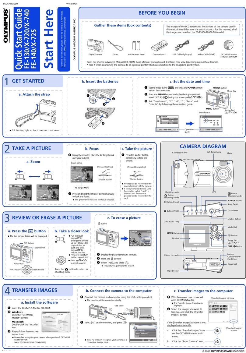 Olympus FE 130 - 5.1MP Digital Camera User manual