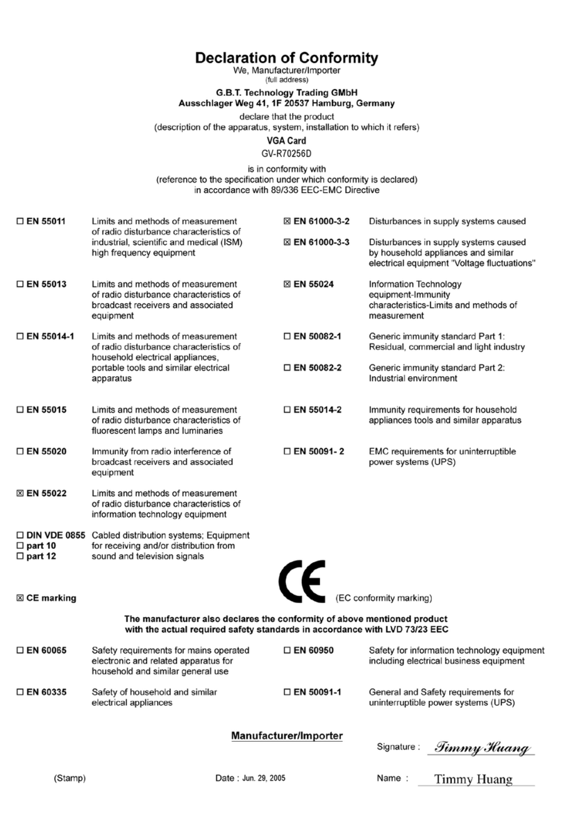 Gigabyte GV-R70256D manual