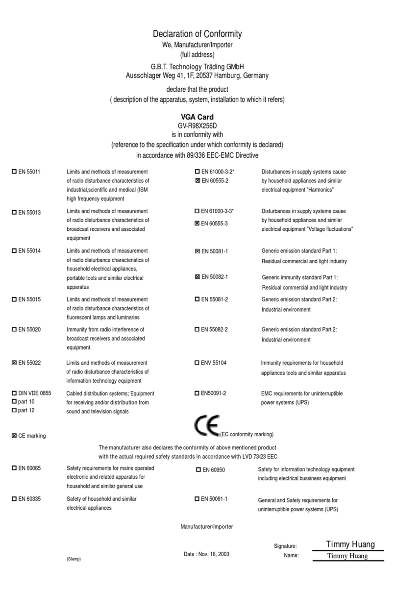 Gigabyte GV-R98X256D manual