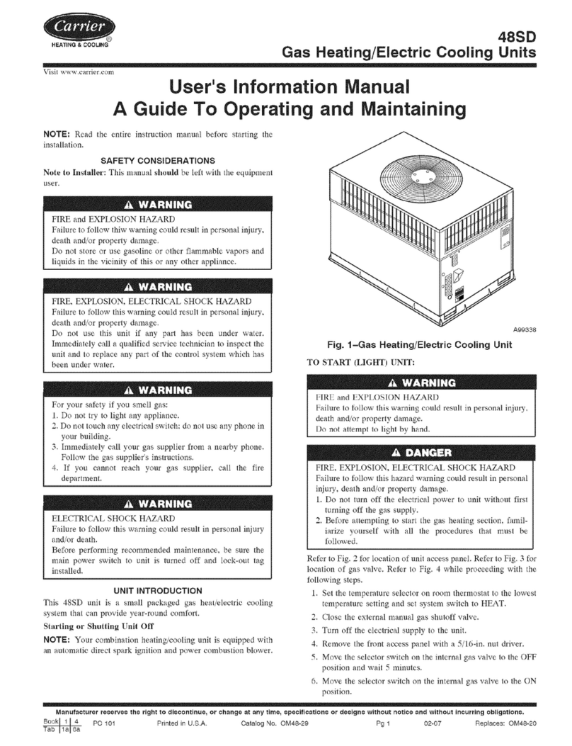 Carrier 48SD User's information manual
