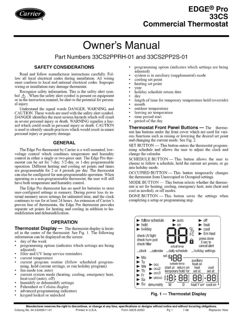 Carrier EDGE Pro 33CS User manual