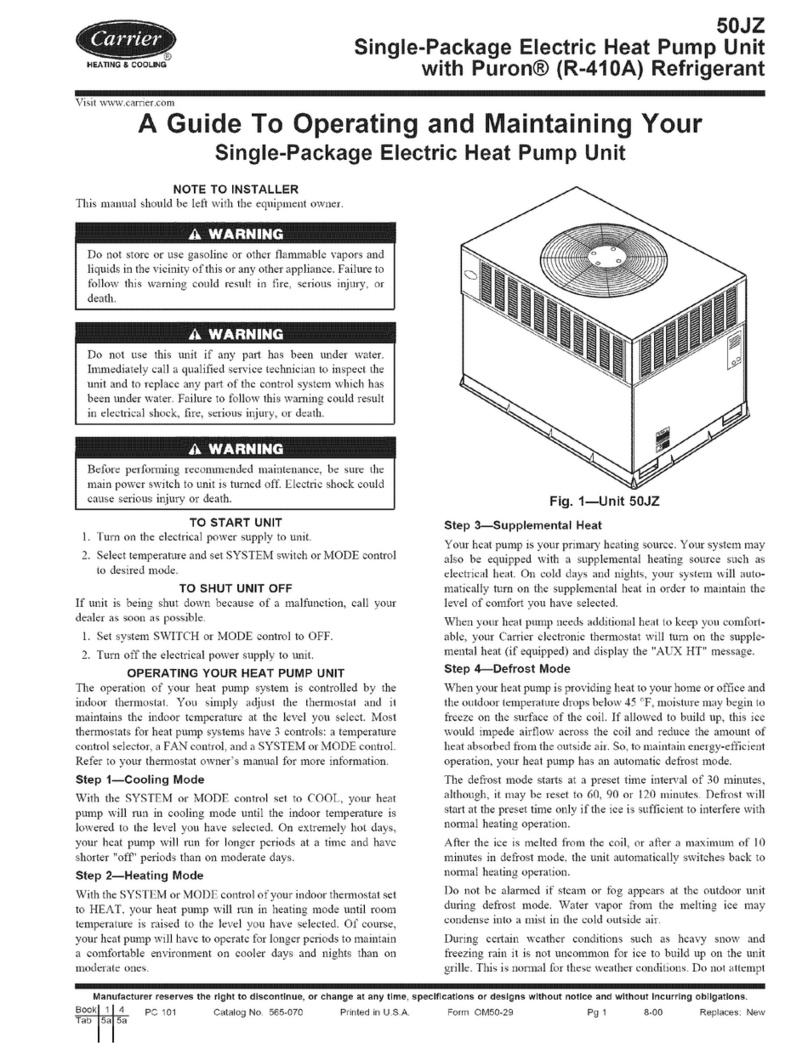 Carrier 50JZ 024-060 Guide to operating and maintaining Carrier 50JZ 024-060 Guide to operating and maintaining