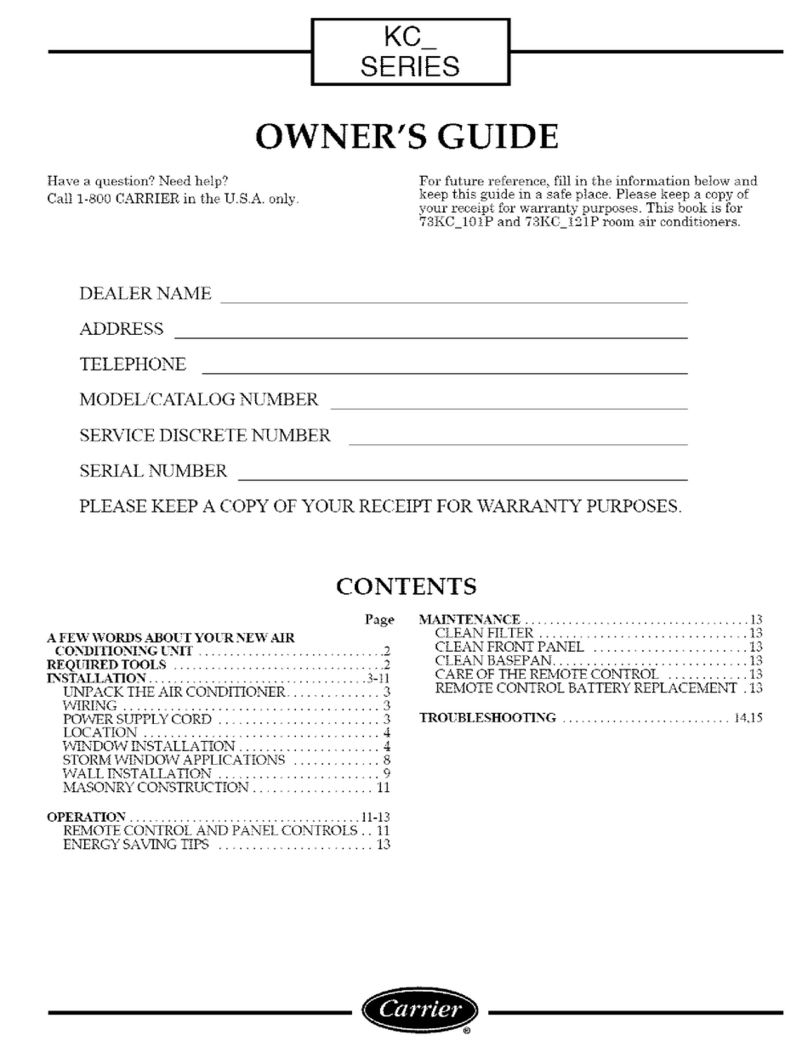 Carrier KC Series User manual Carrier KC Series User manual