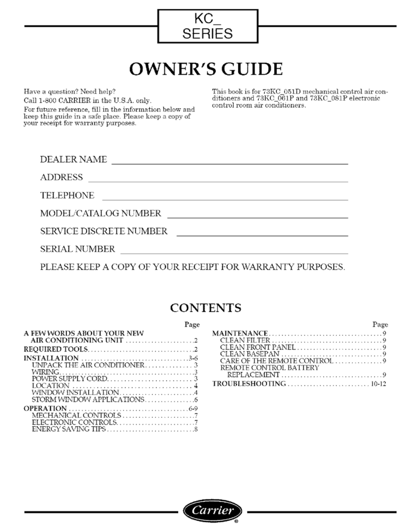 Carrier KC Series User manual