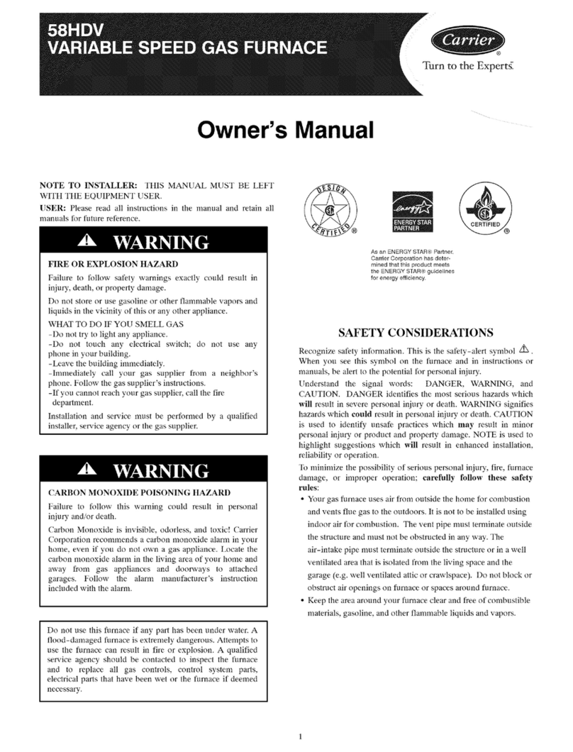 Carrier 58HDV owner's manual