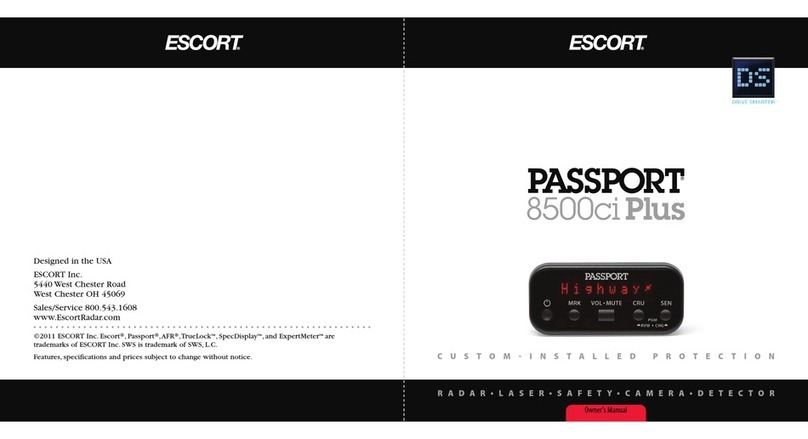 Escort PASSPORT 8500CI Plus owner's manual