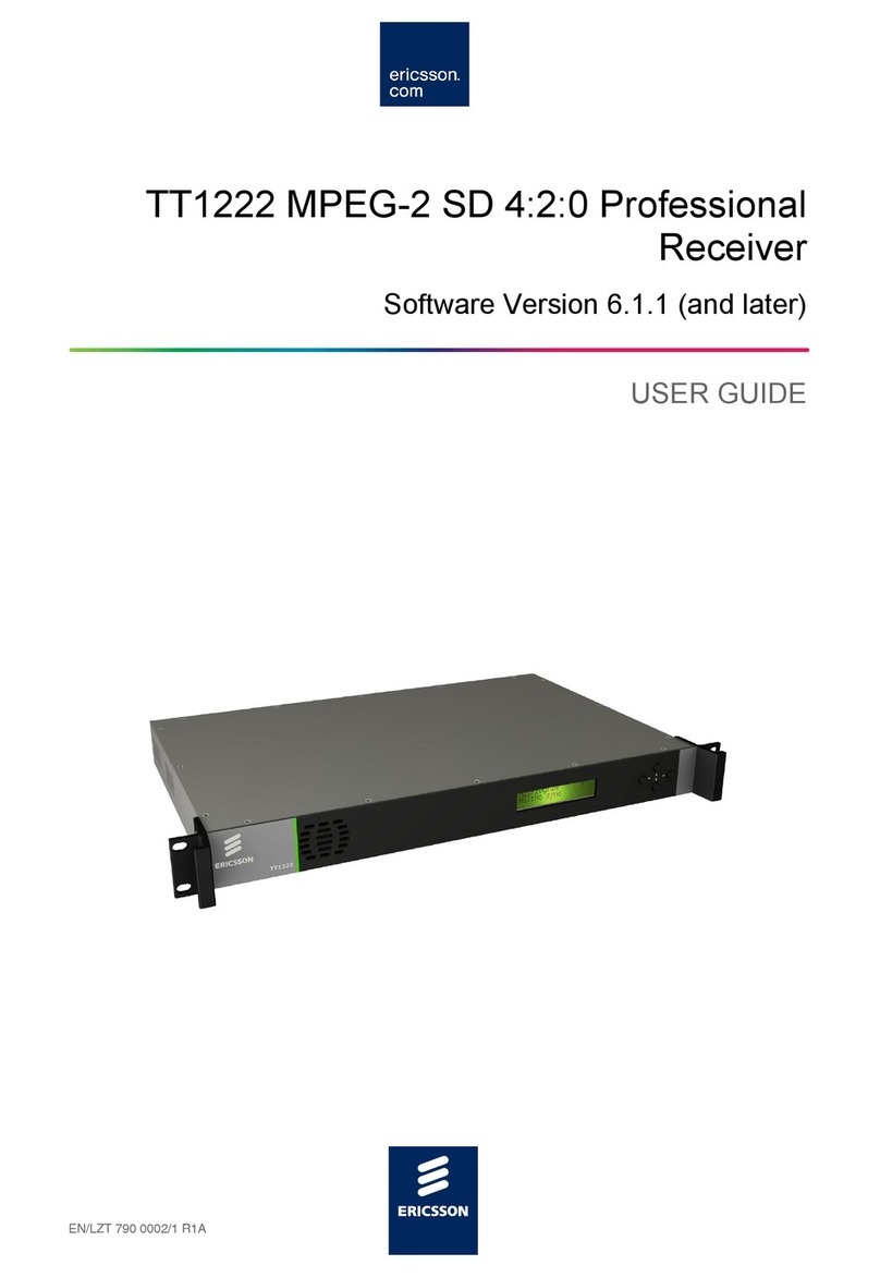 Ericsson TT1222 MPEG-2 SD 4:2:0 User manual