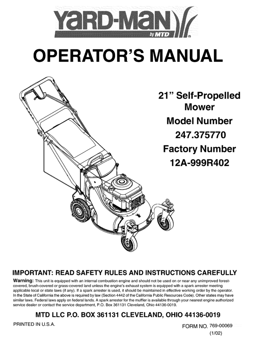 Yard-Man 247.375770 User manual Yard-Man 247.375770 User manual