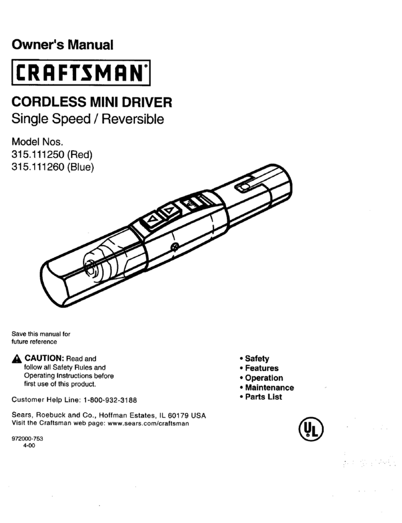 Craftsman 315.111260 owner's manual