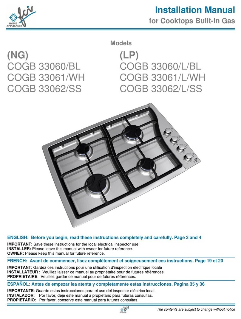 FCI Home Appliances COGB33060/BL installation manual