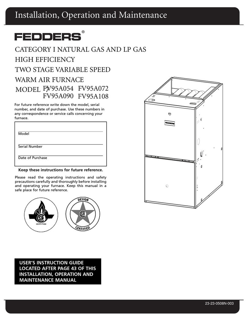 Fedders FV95A054 Installating and operation manual