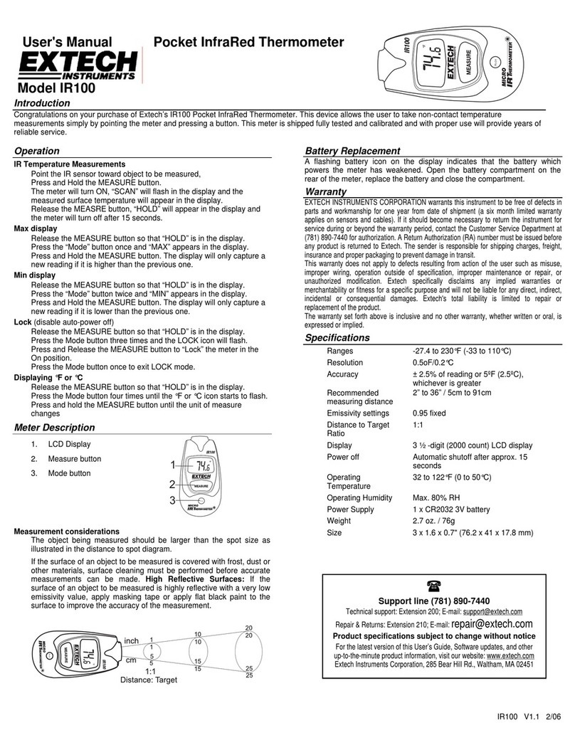 Extech Instruments IR100 User manual
