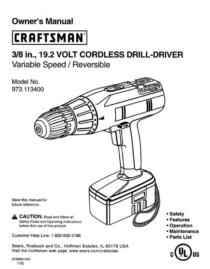 Craftsman 973.113400 owner's manual
