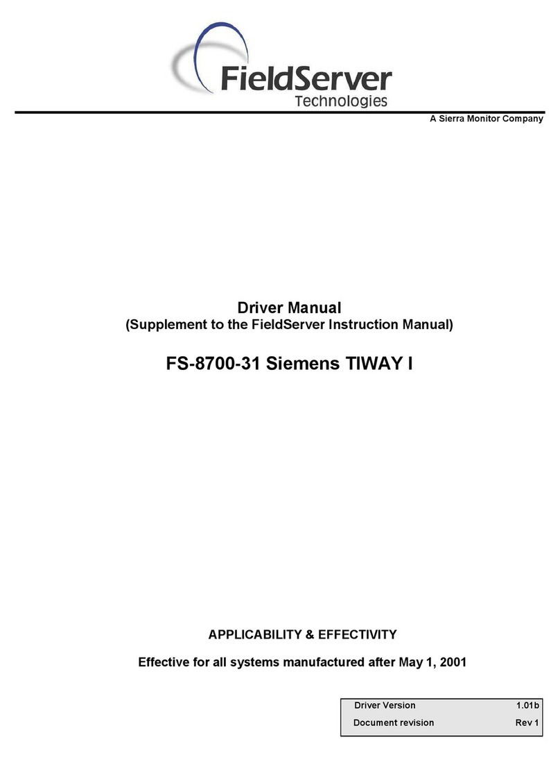 FieldServer FS-8700-31 Siemens TIWAY I Driver Release note