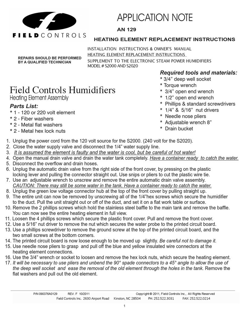 Field Controls AN 129 Service manual