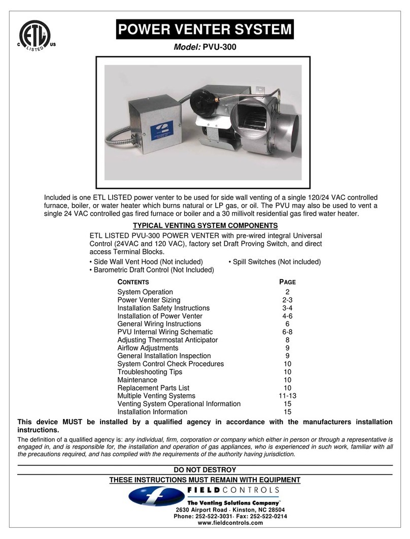 Field Controls PVU-300 Installation and operation guide Field Controls PVU-300 Installation and operation guide