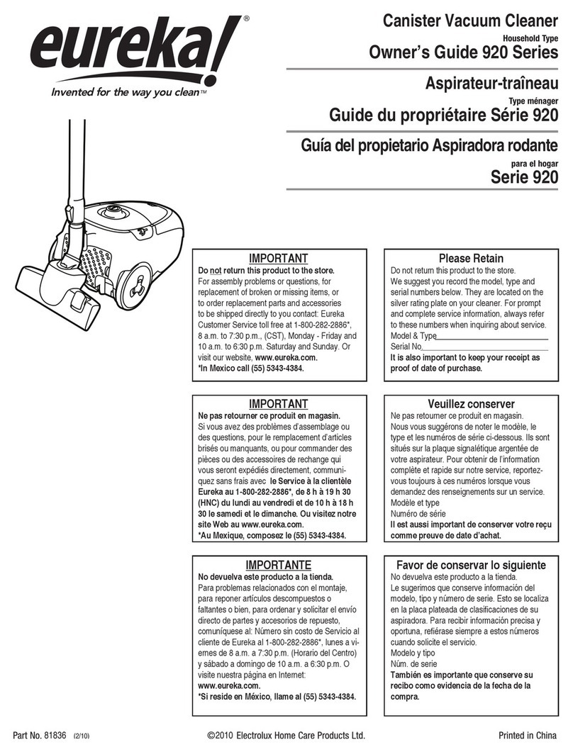 Eureka 920 Series owner's guide