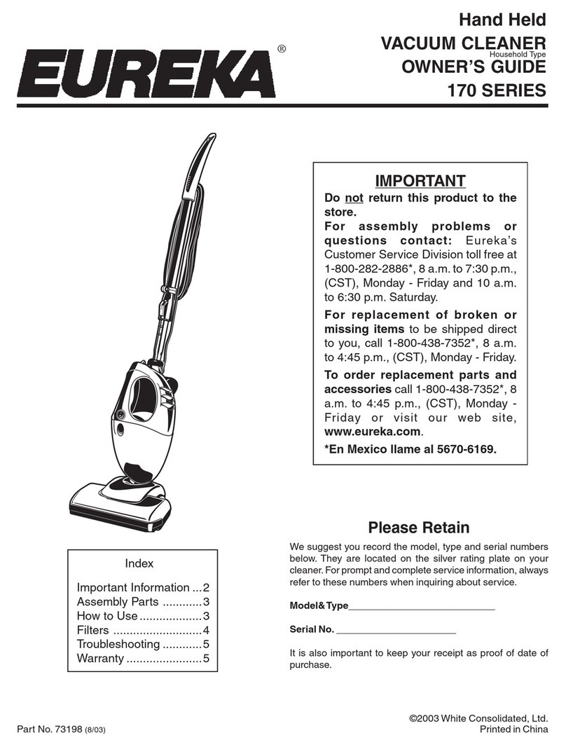 Eureka 170 SERIES owner's guide