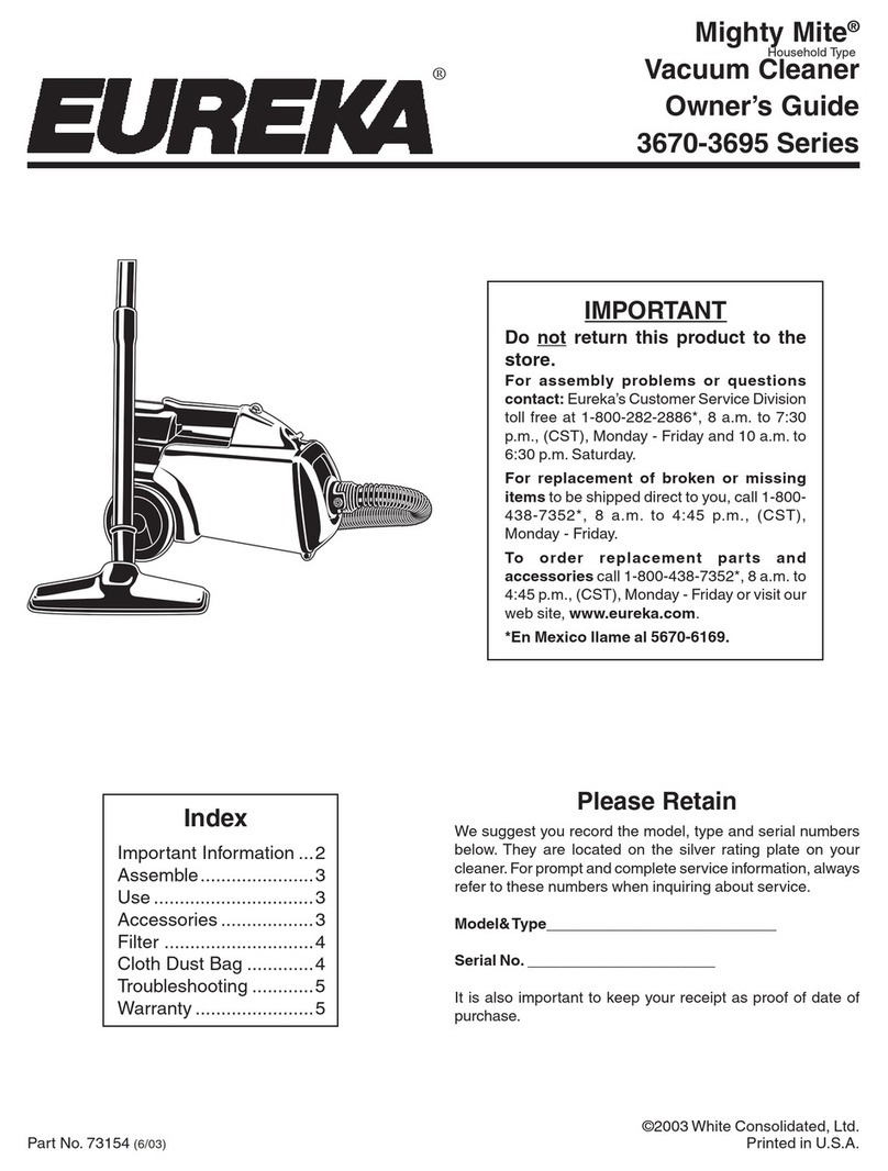 Eureka 3670 Series User manual