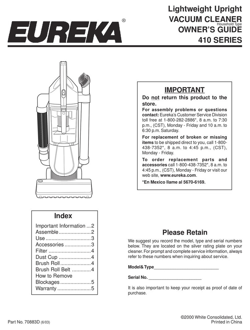 Eureka 410 SERIES owner's guide