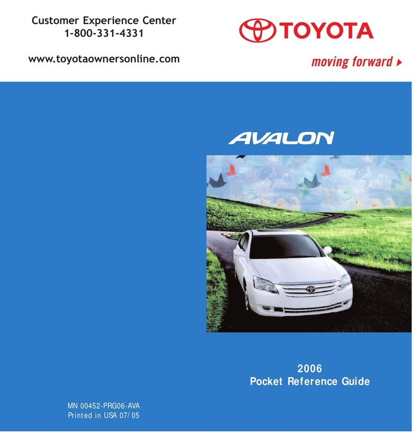 Toyota AVALON Pocket reference guide