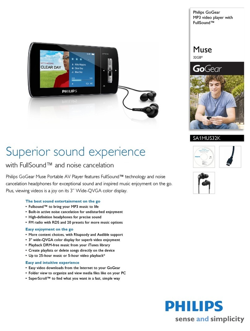 Philips GoGear Muse SA1MUS32K User manual