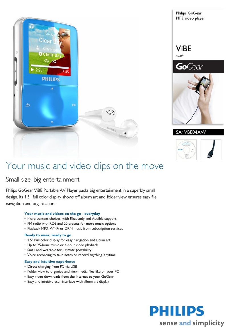 Philips GoGear SA1VBE04AW User manual Philips GoGear SA1VBE04AW User manual
